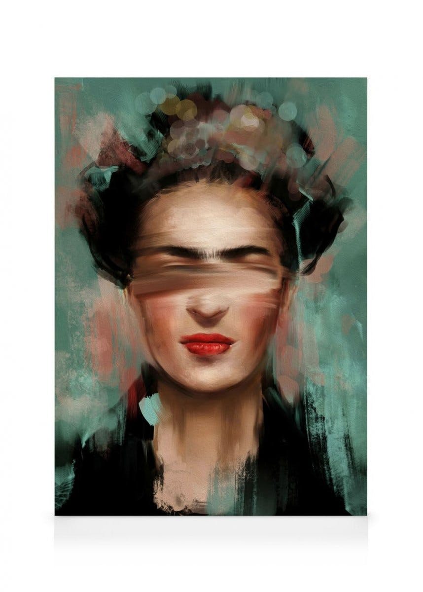 Canvas Prints Kahlo in Green Canvas print (50x70 cm)