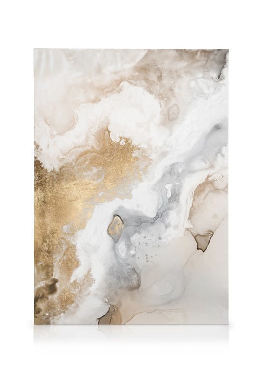 Obrazy na płótnie Beige Golden Flow No1 Obraz na płótnie (50x70 cm - Czarna ramka)