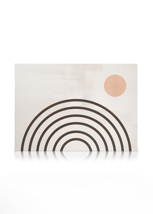 Circles and Arches No2 Stampa su Tela (50x70 cm - Cornice in rovere)- Grafica
