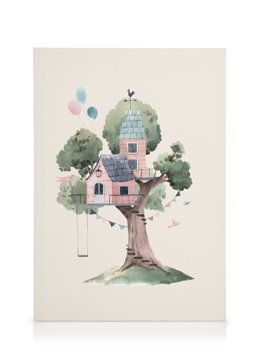 Canvastavlor Tree House No1 Canvastavla (30x40 cm - Svart ram)