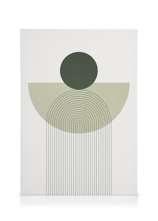Canvas Schilderijen Geometry in Green Canvas (70x100 cm - Fotolijst Zwart)