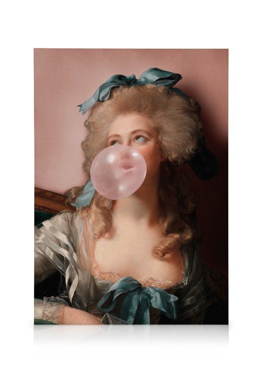 Jonas Loose - Bubblegum Princess Stampa su Tela (50x70 cm - Cornice in nero)-Stampe su tela
