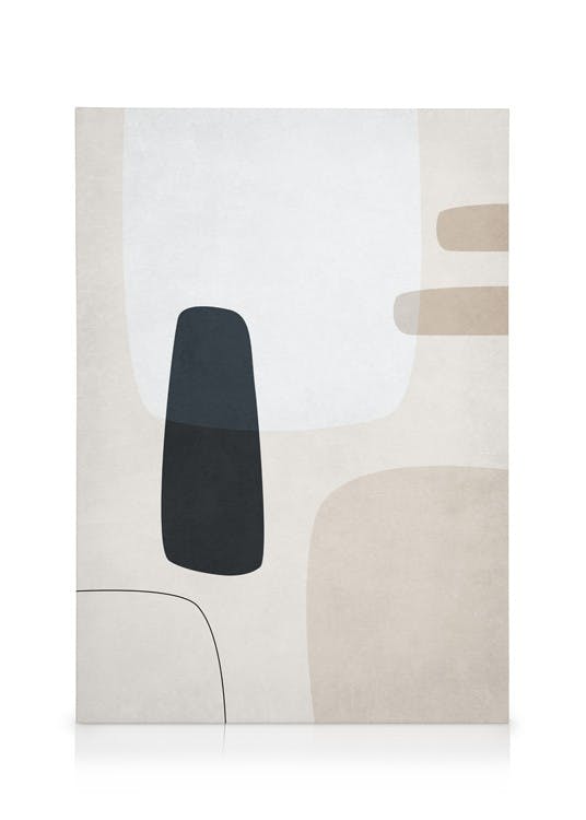 Canvas Schilderijen Graphic Neutrals No2 Canvas (50x70 cm - Fotolijst Eiken)