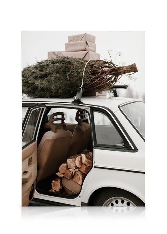 Obrazy na płótnie Holiday Car Obraz na płótnie (50x70 cm - Ramka dębowa)