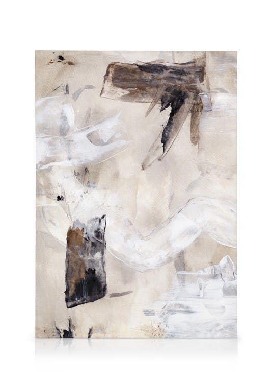Beige Painting No1 Toile (50x70 cm - Cadre de chêne) - Art abstrait