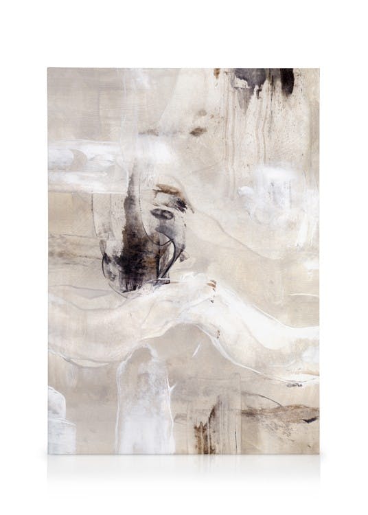 Beige Painting No2 Tableau sur toile (30x40 cm - Cadre de chêne) - Art abstrait