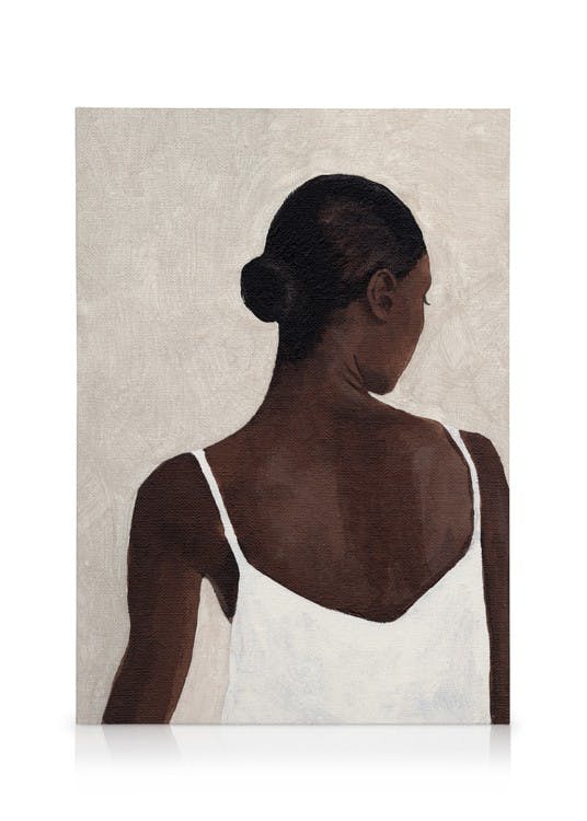 Canvas Schilderijen Acrylic Portrait Canvas (70x100 cm - Fotolijst Eiken)