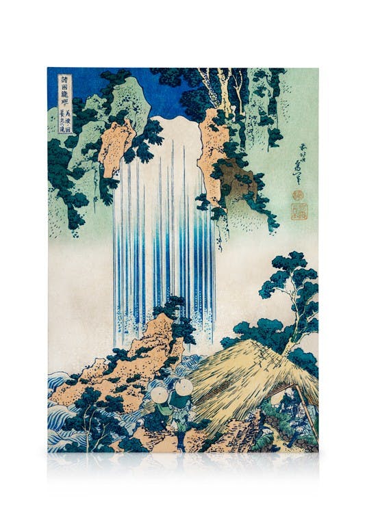 Obrazy na płótnie Hokusai - Yoro Waterfall in Mino Province Obraz na płótnie (50x70 cm - Ramka dębowa)