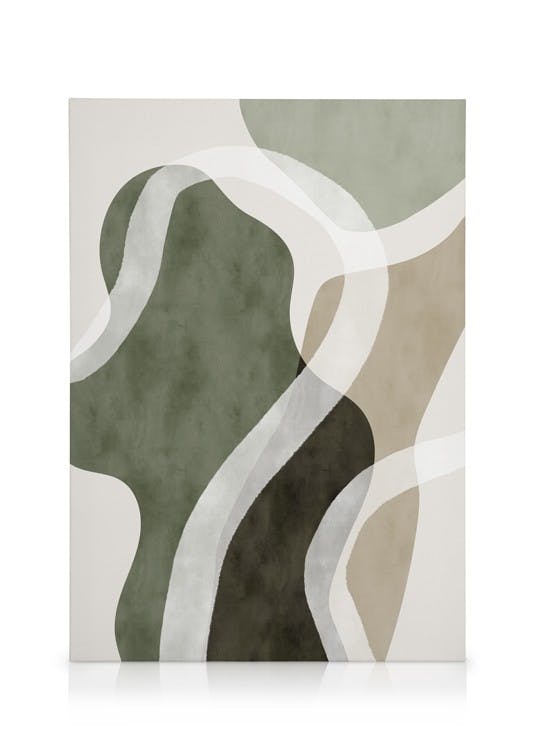Canvas Prints Abstract Green Shapes No1 Canvas print (100x140 cm)