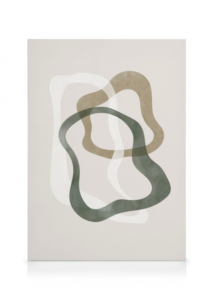 Canvas Prints Abstract Green Shapes No2 Canvas print (70x100 cm - Oak Frame)
