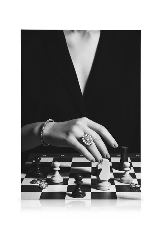 Canvas Schilderijen Playing Chess Canvas (50x70 cm)