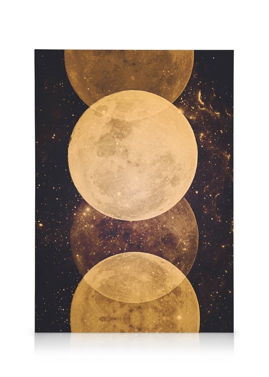 Obrazy na płótnie Gold Moon Phases Obraz na płótnie (30x40 cm - Ramka dębowa)