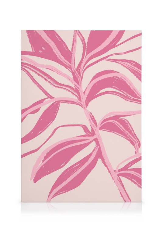 Pink Floral Illustration Canvas - Illustrated pink flower - desenio.com.au