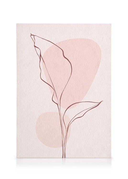 Pink Leaves No1 Tableau sur toile (50x70 cm) - Plantes vertes