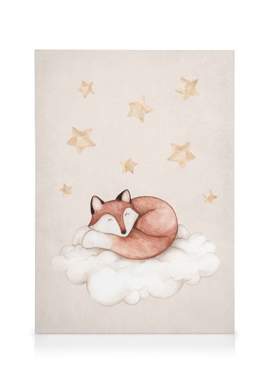 Dreaming Fox Toile (50x70 cm - Cadre noir) - Toiles