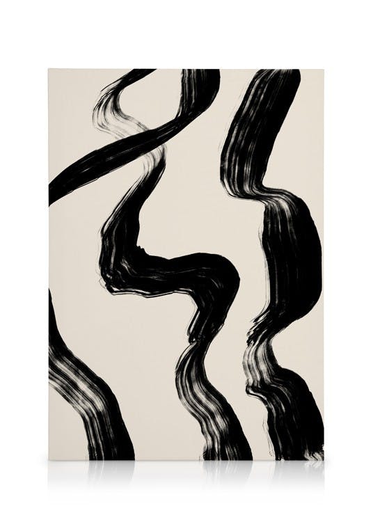 Telas decorativas The Lines No2 Tela (30x40 cm - Moldura Preta)