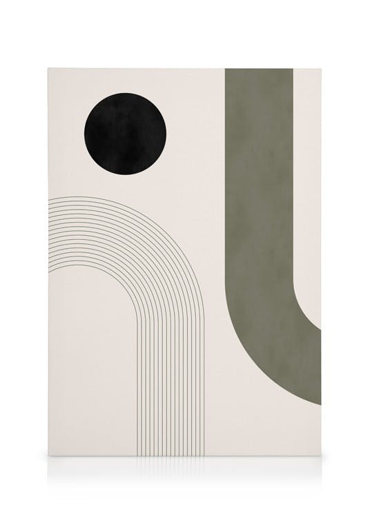 Canvas Prints Green Geometrics No2 Canvas print (50x70 cm - Black Frame)