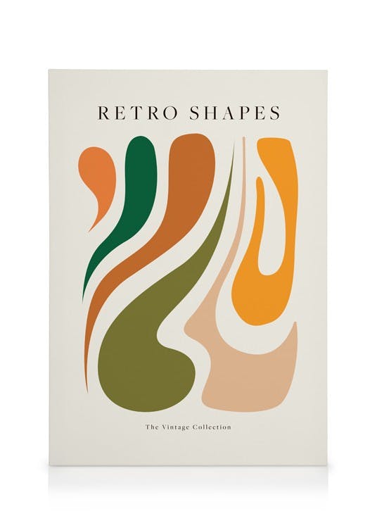 Canvas Prints Retro Shapes No2 Canvas print (50x70 cm - Black Frame)