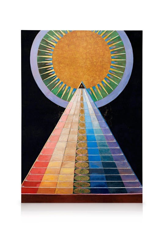 Canvas Schilderijen Canvas - Hilma Af Klint - Altarpiece, No. 1 (30x40 cm - Fotolijst Zwart)