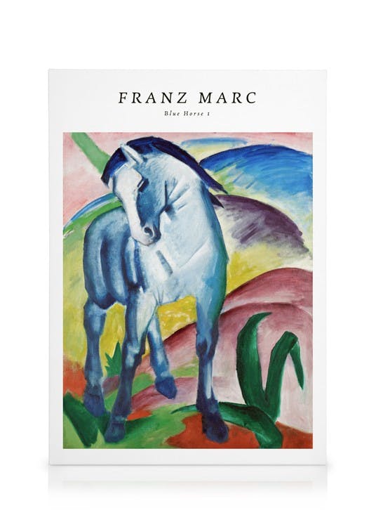 Canvastavlor Franz Marc - Blue Horse 1 Canvastavla (50x70 cm - Ekram)