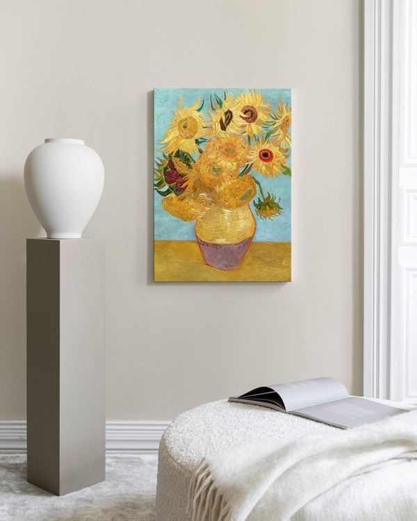 Van Gogh - Vase With Twelve Sunflowers Canvas - Sunflowers Painting -  Desenio.Com