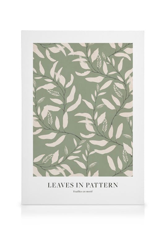 Obrazy na płótnie Leaves in Pattern Obraz na płótnie (30x40 cm - Czarna ramka)