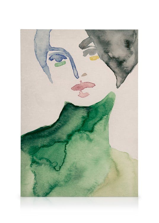 Lady in Green Toile (70x100 cm - Cadre noir) - Toiles
