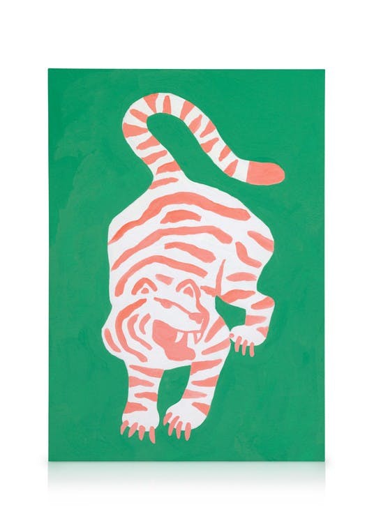 Fierce Tiger Stampa su Tela (30x40 cm - Cornice in rovere)- Animali selvaggi