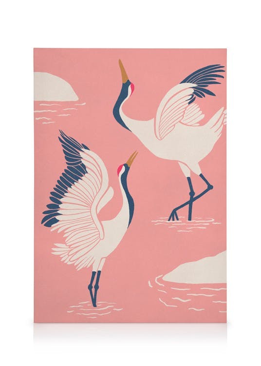 Canvas Prints Dancing Cranes Canvas print (30x40 cm - Black Frame)