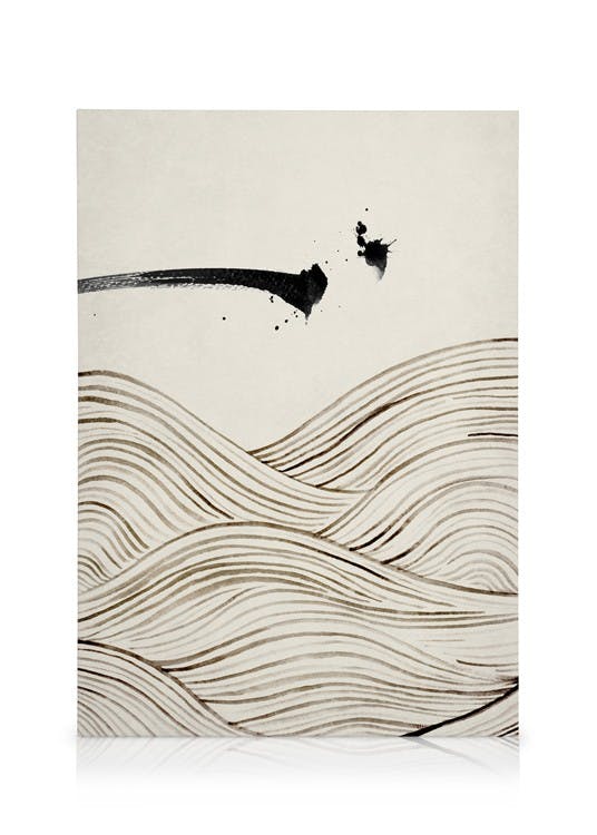 Canvas Prints Ink Waves No1 Canvas print (30x40 cm - Oak Frame)