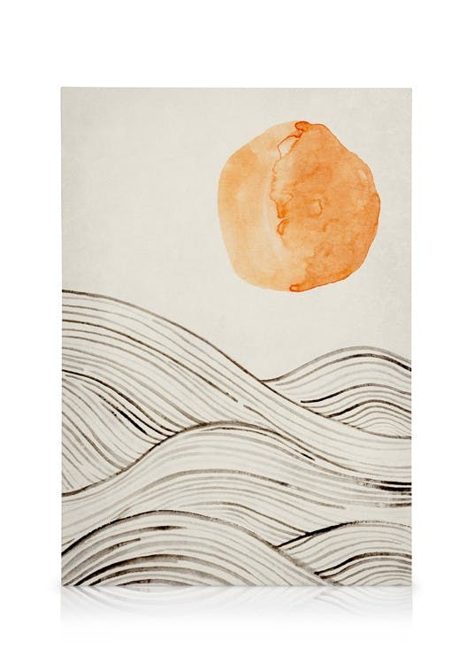 Canvas Prints Ink Waves No2 Canvas print (50x70 cm - Black Frame)