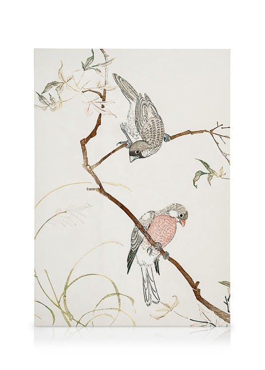 Canvas Prints Japanese Seagulls Canvas print (50x70 cm - Black Frame)