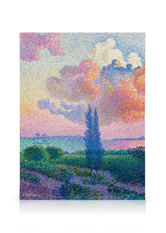 Henri-Edmond Cross - The Pink Cloud Tableau sur toile (30x40 cm - Cadre noir) - Toiles