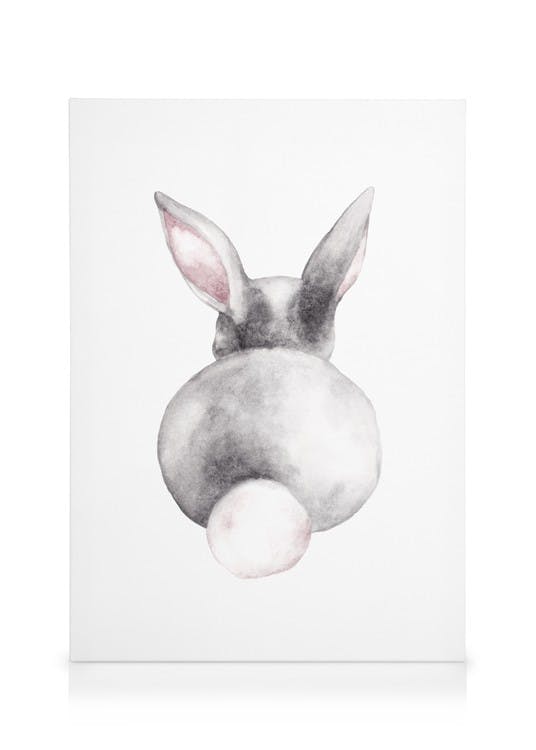 Obrazy na płótnie Little Watercolor Bunny Obraz na płótnie (50x70 cm - Czarna ramka)