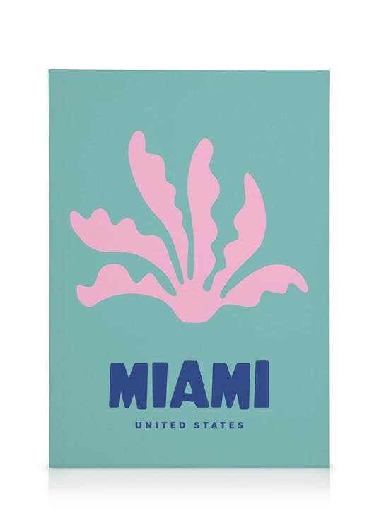 Graphic Miami Toile (50x70 cm - Cadre noir) - Toiles
