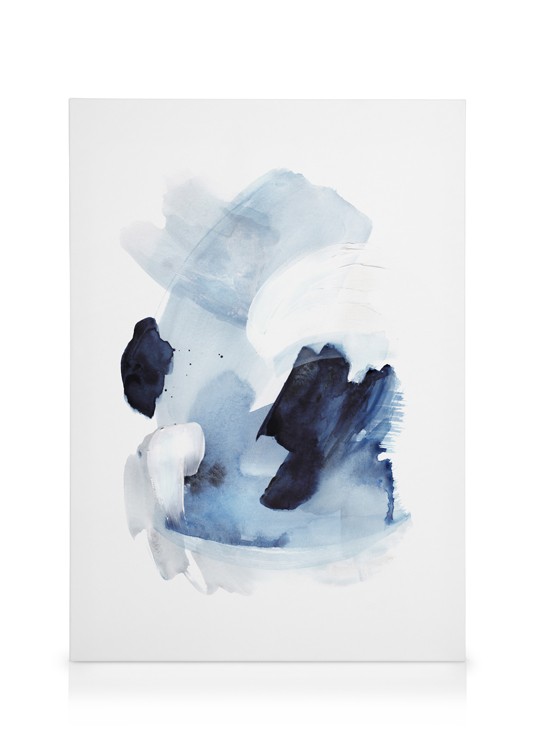 Watercolor Blues No1 Canvas - Blue watercolor painting - desenio.com