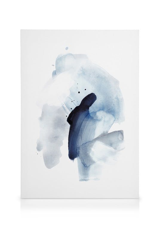Canvas Schilderijen Watercolor Blues No2 Canvas (30x40 cm)