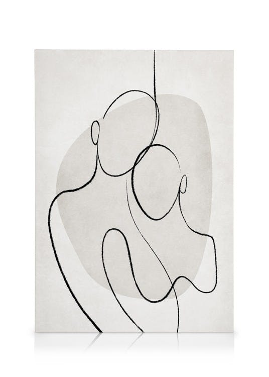 Artful Lines No6 Stampa su Tela (30x40 cm - Cornice in nero)-Stampe su tela