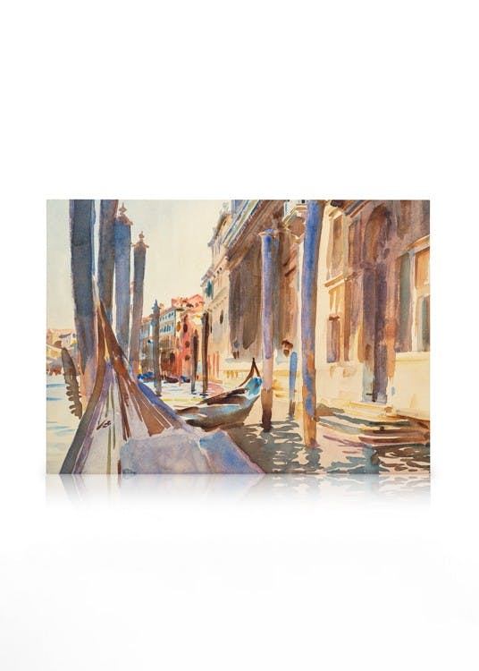 Canvas Prints John Singer Sargent - Gondola Moorings on the Grand Canvas print (50x70 cm - Oak Frame)