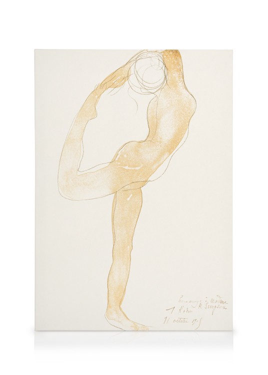 Auguste Rodin Dancing Figure Canvas Watercolor dancing figure