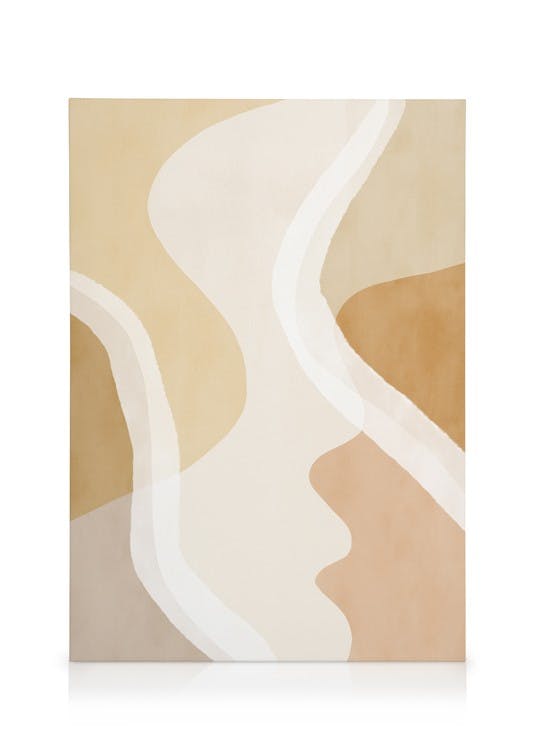 Canvas Prints Abstract Yellow Shapes No1 Canvas print (50x70 cm - Oak Frame)