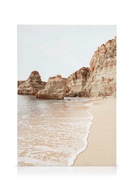 Canvas Schilderijen Algarve Beach Canvas (50x70 cm - Fotolijst Eiken)