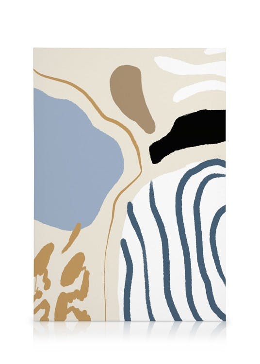 Abstract Blue Stripes No2 Tableau sur toile (50x70 cm - Cadre noir) - Toiles