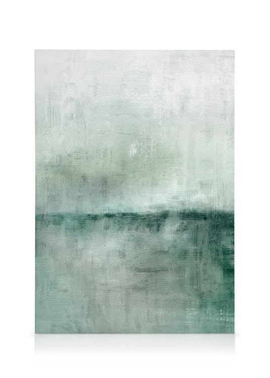 Canvas Schilderijen Abstract Scenery Green No1 Canvas (70x100 cm - Fotolijst Zwart)