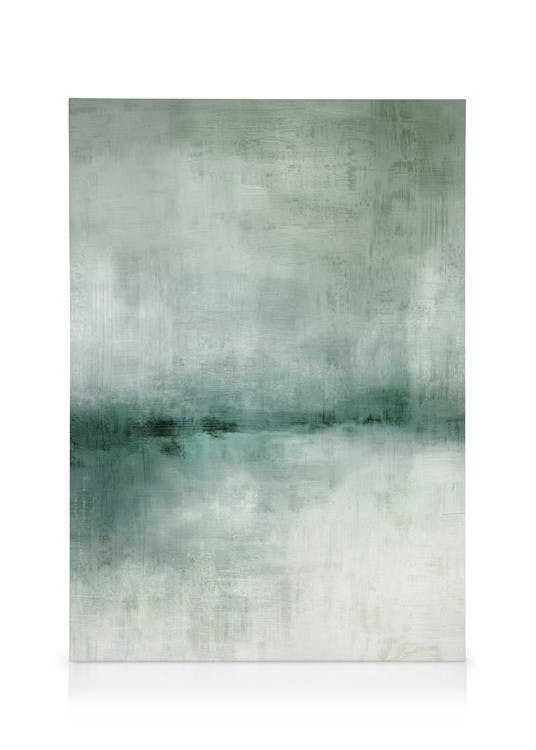Canvas Schilderijen Abstract Scenery Green No2 Canvas (70x100 cm - Fotolijst Zwart)