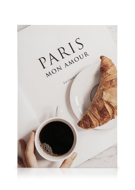 Canvas Schilderijen Breakfast in Paris Canvas (70x100 cm - Fotolijst Zwart)