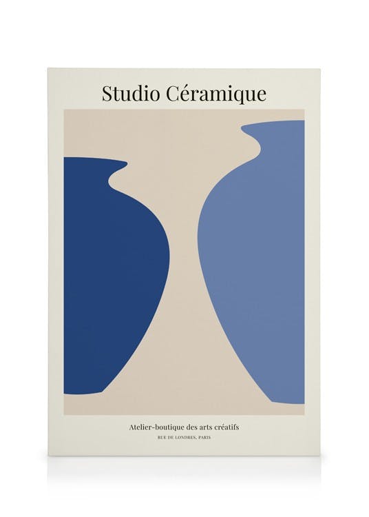 Studio Ceramique No1 Stampa su Tela (30x40 cm - Cornice in nero)- Grafica