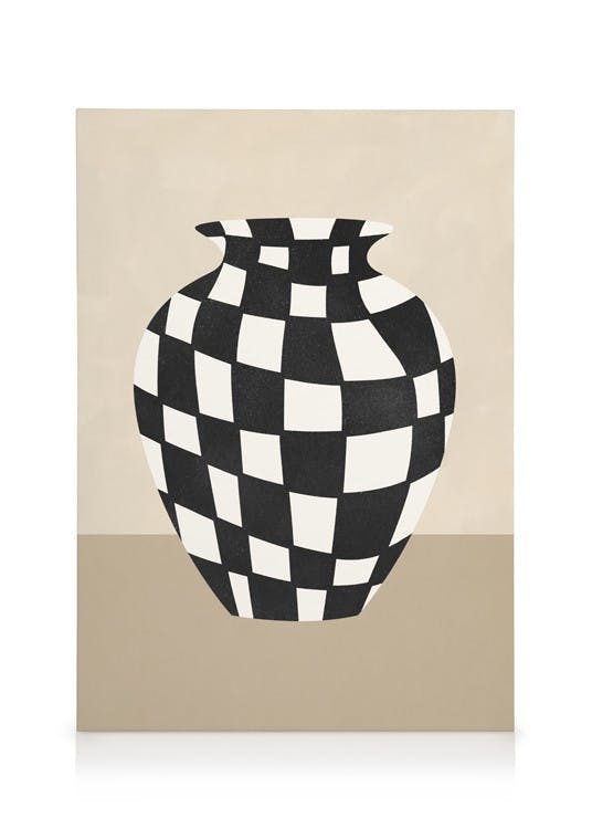 Canvas Schilderijen Chequer No2 Canvas (50x70 cm - Fotolijst Eiken)