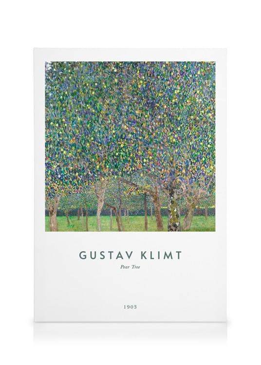 Gustav Klimt - Pear Tree Stampa su Tela (30x40 cm - Cornice in rovere)-Stampe su tela