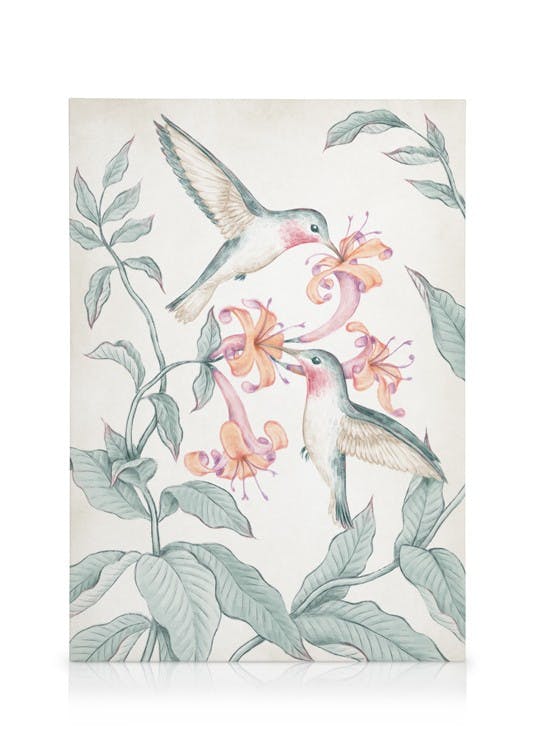 Canvas Schilderijen Hummingbirds Painting Canvas (50x70 cm)